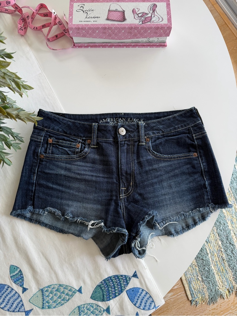 Vintage Dark Blue Denim Shorts